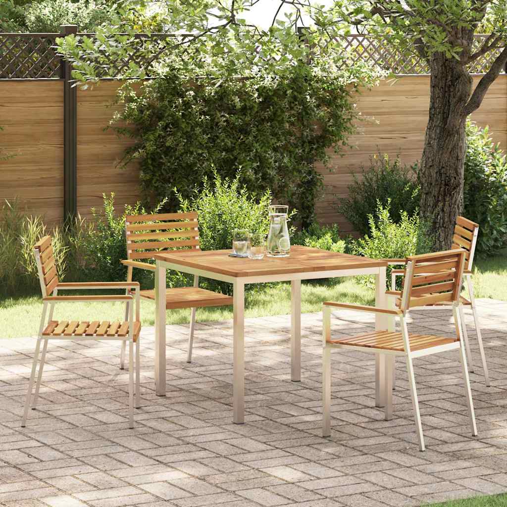 Set da Pranzo per Giardino 5 pcs Legno di Acacia Massello