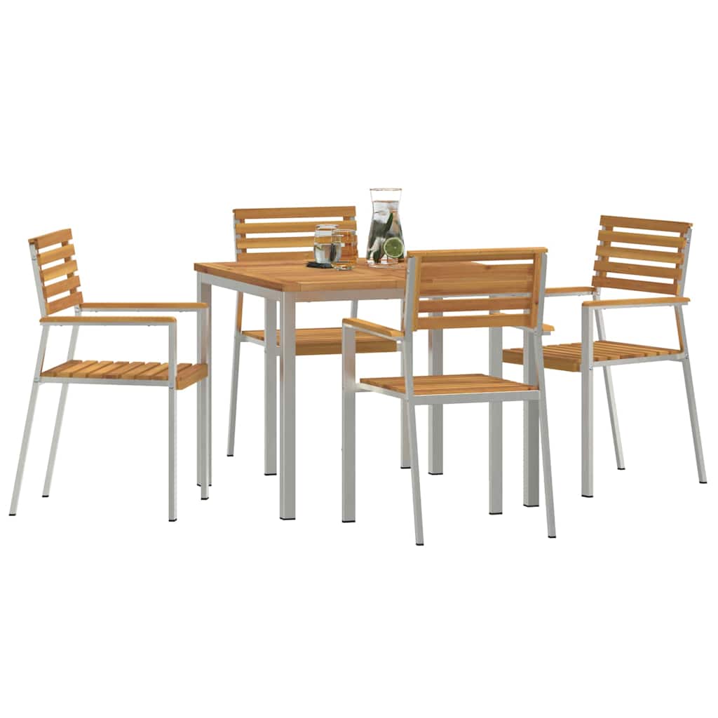 Set da Pranzo per Giardino 5 pcs Legno di Acacia Massello