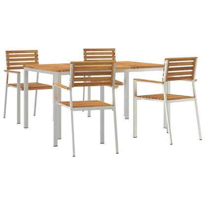 Set da Pranzo per Giardino 5 pcs Legno di Acacia Massello