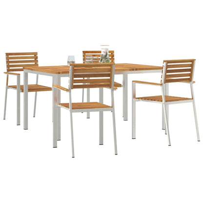 Set da Pranzo per Giardino 5 pcs Legno di Acacia Massello