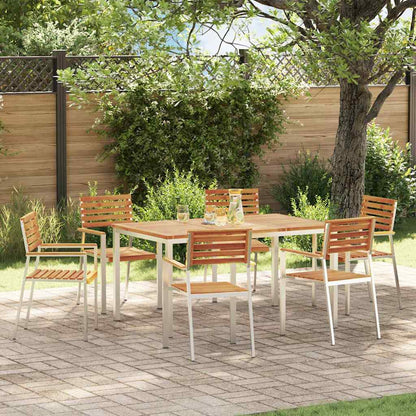 Set da Pranzo per Giardino 7 pcs Legno di Acacia Massello