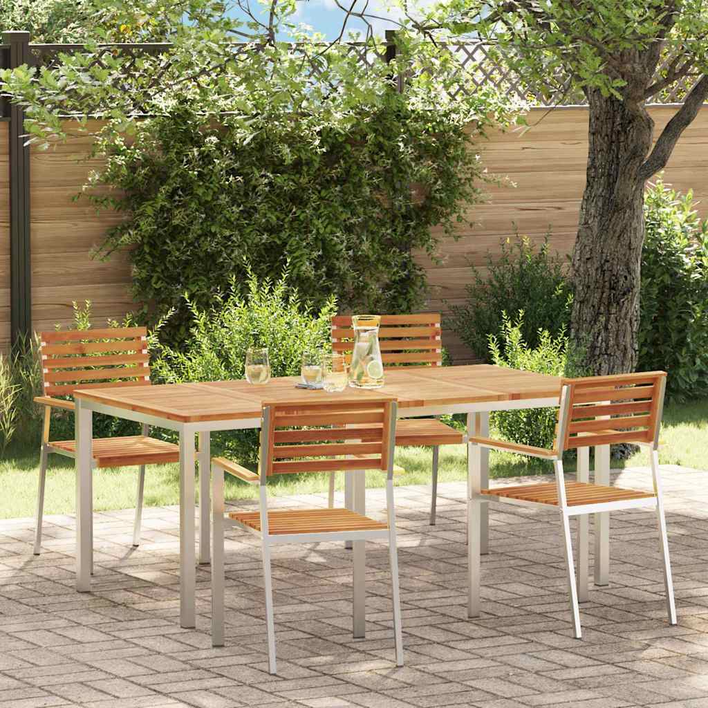 Set da Pranzo per Giardino 5 pcs Legno di Acacia Massello