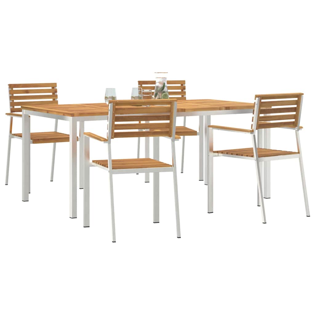 Set da Pranzo per Giardino 5 pcs Legno di Acacia Massello
