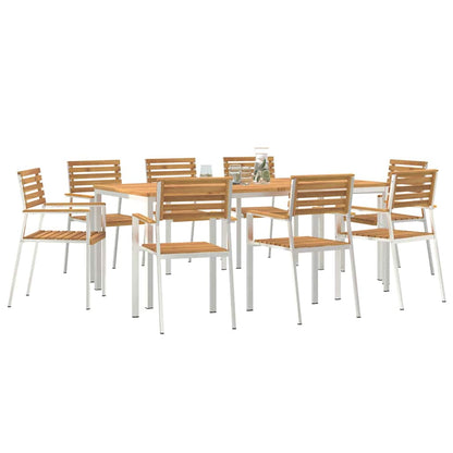 Set da Pranzo per Giardino 9 pcs Legno di Acacia Massello