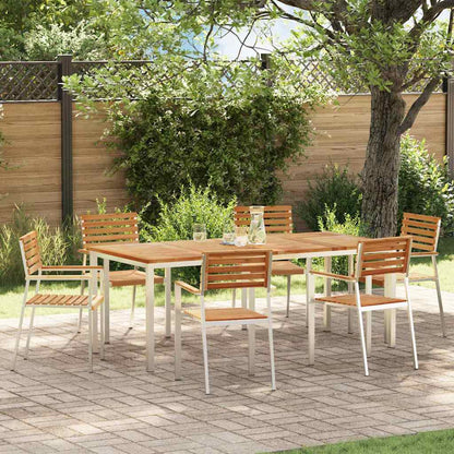 Set da Pranzo per Giardino 7 pcs Marrone Legno di teak solido