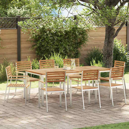 Set da Pranzo per Giardino 9 pcs Marrone Legno di teak solido
