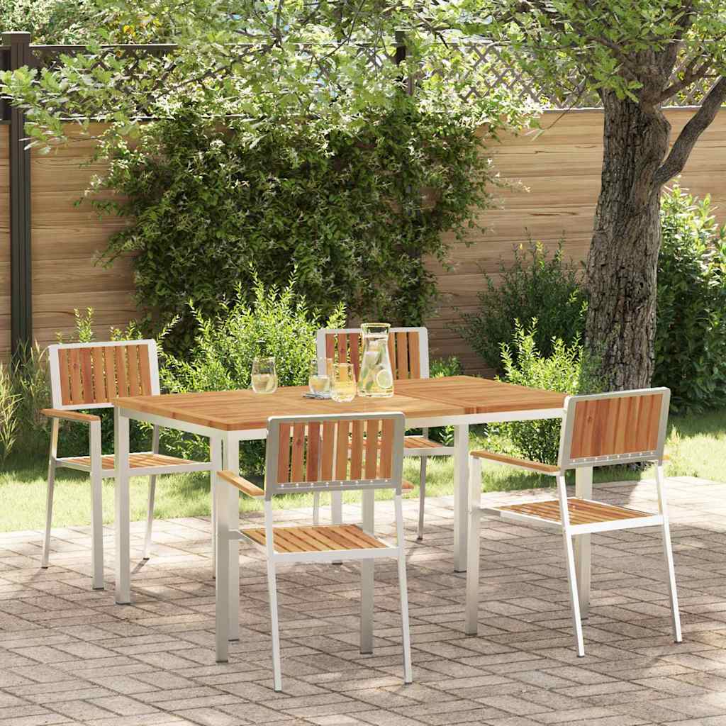 Set da pranzo per esterni 5 pcs Legno di Acacia Massello