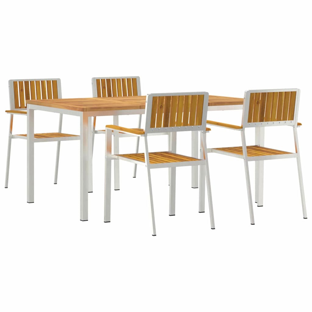 Set da pranzo per esterni 5 pcs Legno di Acacia Massello