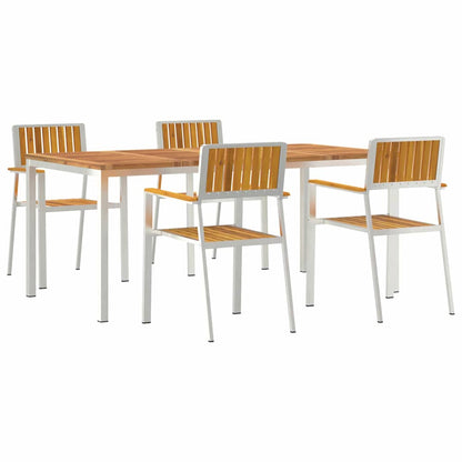 Set da pranzo per esterni 5 pcs Legno di Acacia Massello