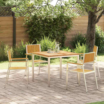 Set da pranzo per esterni 5 pcs Marrone Legno di teak solido