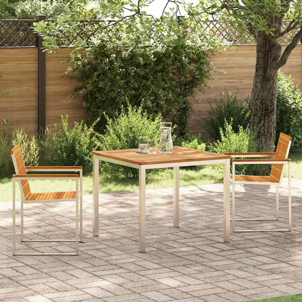 Set da Pranzo per Giardino 3 pcs Legno di Acacia Massello
