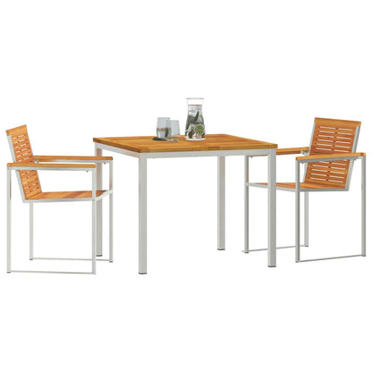 Set da Pranzo per Giardino 3 pcs Legno di Acacia Massello
