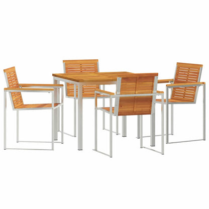 Set da Pranzo per Giardino 5 pcs Legno di Acacia Massello