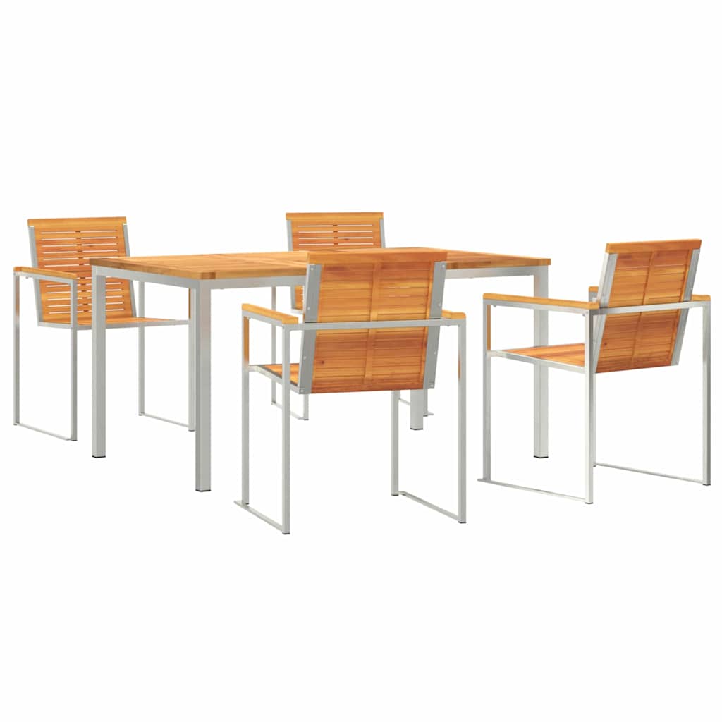 Set da Pranzo per Giardino 5 pcs Legno di Acacia Massello