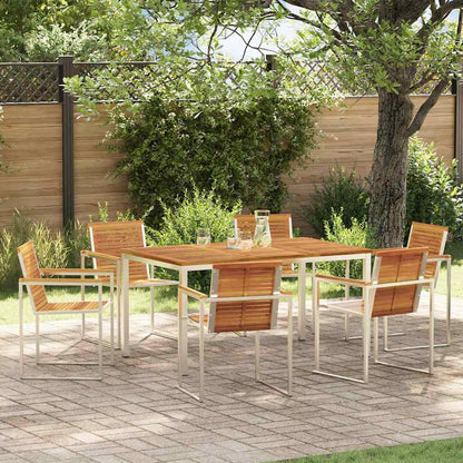 Set da Pranzo per Giardino 7 pcs Legno di Acacia Massello