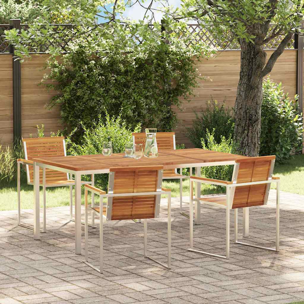 Set da Pranzo per Giardino 5 pcs Legno di Acacia Massello