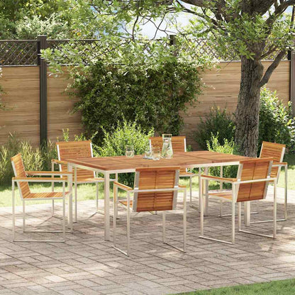 Set da Pranzo per Giardino 7 pcs Legno di Acacia Massello
