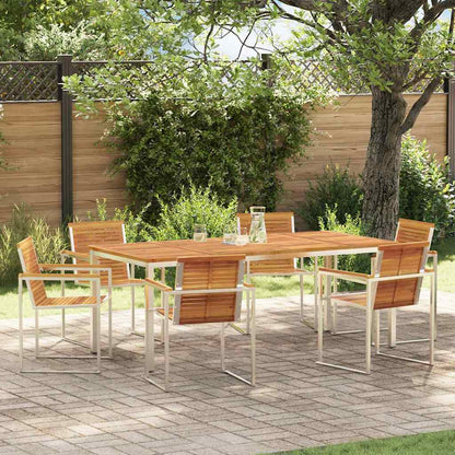 Set da Pranzo per Giardino 7 pcs Legno di Acacia Massello