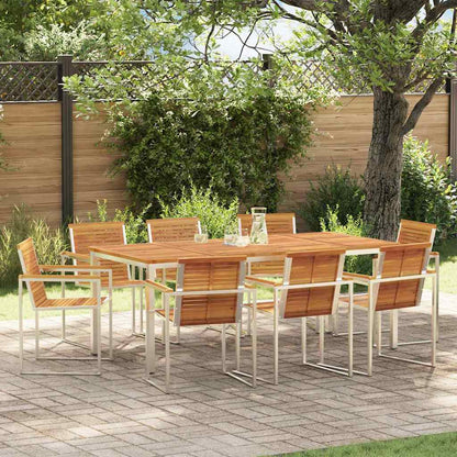 Set da Pranzo per Giardino 9 pcs Legno di Acacia Massello