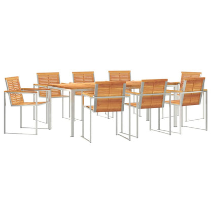 Set da Pranzo per Giardino 9 pcs Legno di Acacia Massello