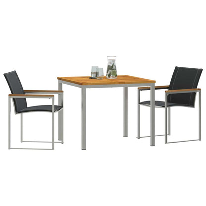 Set da Pranzo per Giardino 3 pcs Legno di Acacia Massello