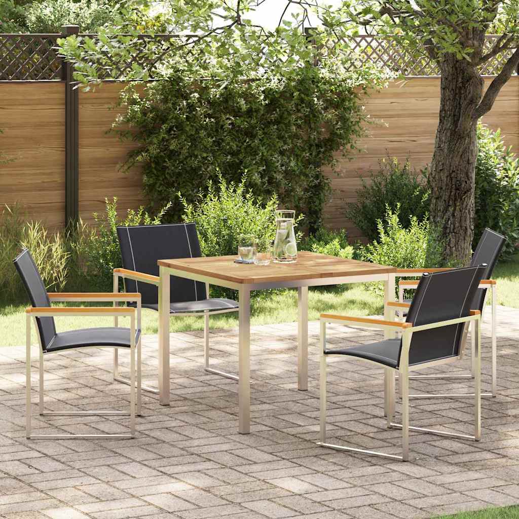 Set da Pranzo per Giardino 5 pcs Legno di Acacia Massello