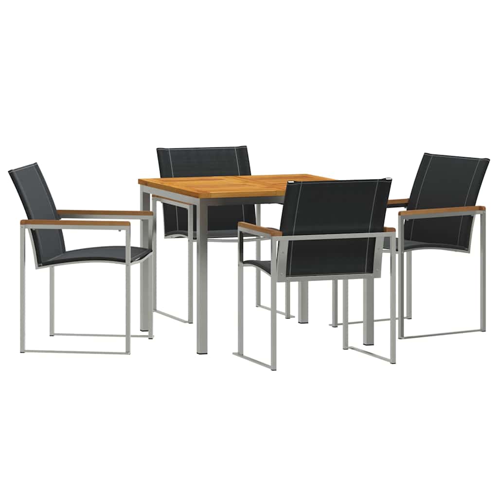 Set da Pranzo per Giardino 5 pcs Legno di Acacia Massello