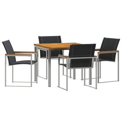 Set da Pranzo per Giardino 5 pcs Legno di Acacia Massello