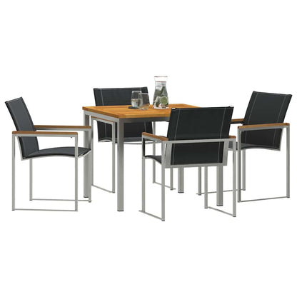 Set da Pranzo per Giardino 5 pcs Legno di Acacia Massello