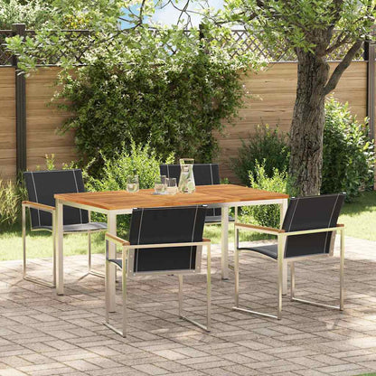 Set da Pranzo per Giardino 5 pcs Legno di Acacia Massello