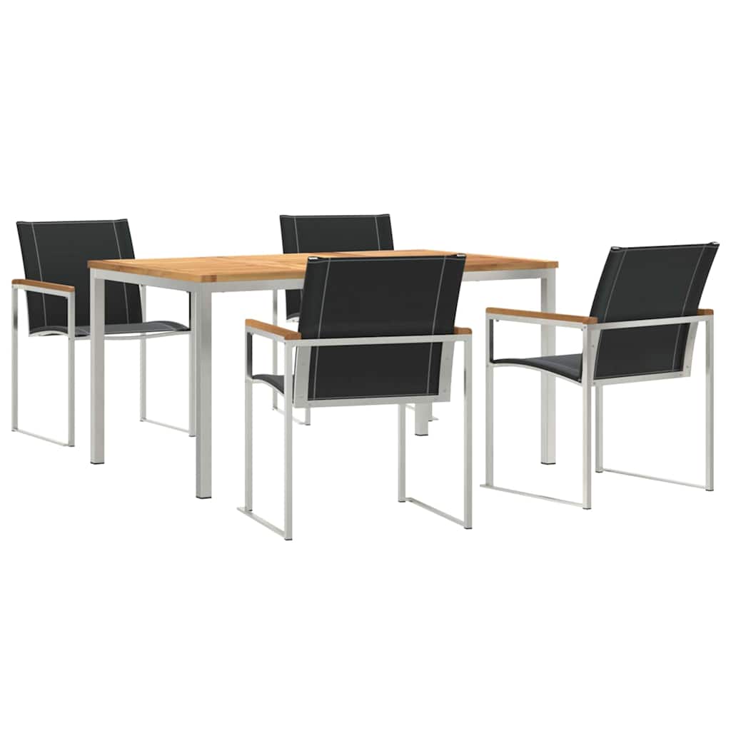 Set da Pranzo per Giardino 5 pcs Legno di Acacia Massello