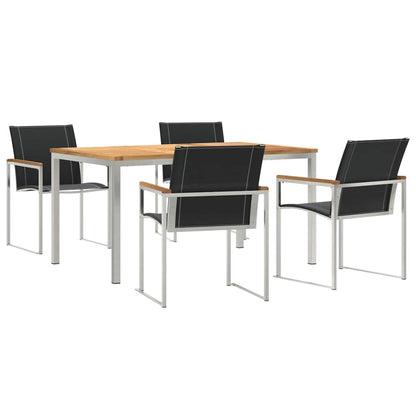 Set da Pranzo per Giardino 5 pcs Legno di Acacia Massello