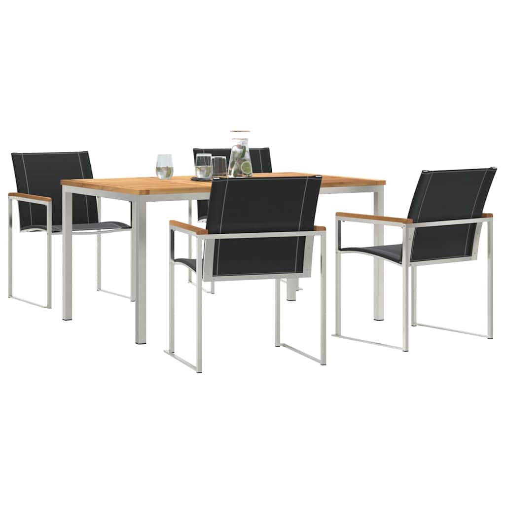 Set da Pranzo per Giardino 5 pcs Legno di Acacia Massello