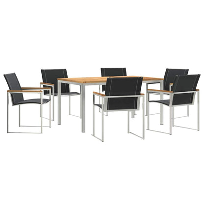 Set da Pranzo per Giardino 7 pcs Legno di Acacia Massello