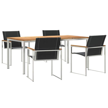 Set da Pranzo per Giardino 5 pcs Legno di Acacia Massello