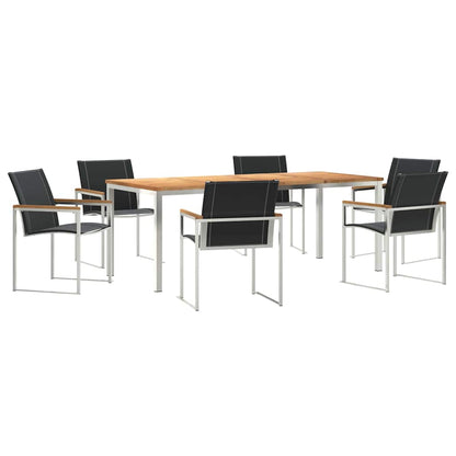 Set da Pranzo per Giardino 7 pcs Legno di Acacia Massello