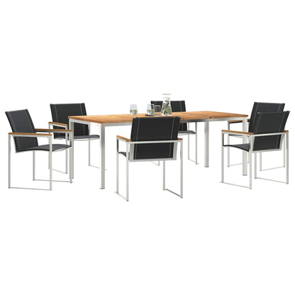 Set da Pranzo per Giardino 7 pcs Legno di Acacia Massello