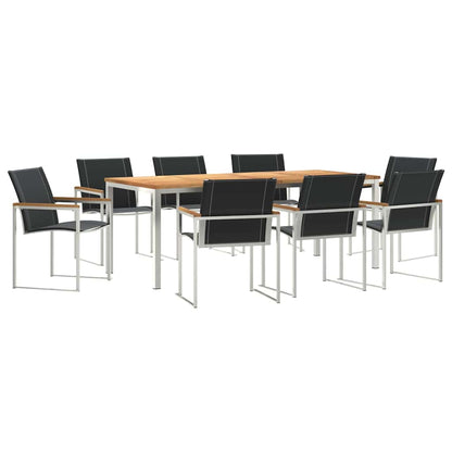 Set da Pranzo per Giardino 9 pcs Legno di Acacia Massello