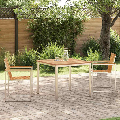 Set da Pranzo per Giardino 3 pcs Marrone Legno di teak solido