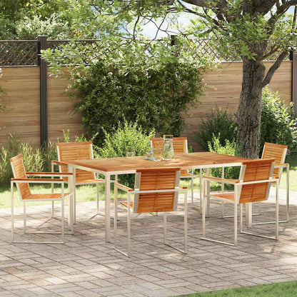 Set da Pranzo per Giardino 7 pcs Marrone Legno di teak solido