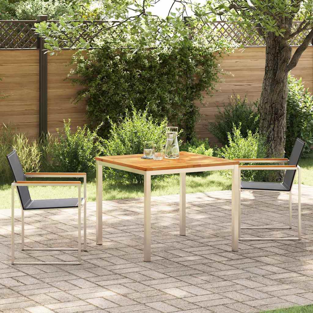 Set da Pranzo per Giardino 3 pcs Marrone Legno di teak solido