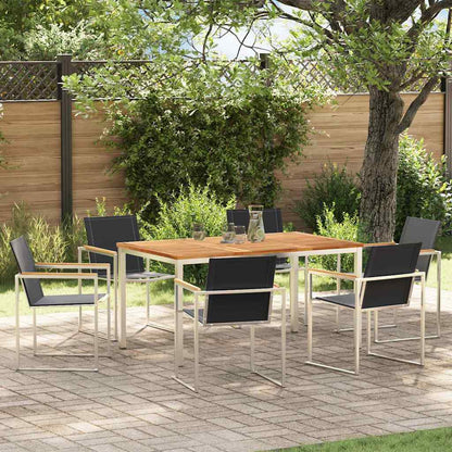 Set da Pranzo per Giardino 7 pcs Marrone Legno di teak solido