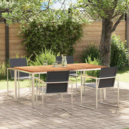 Set da Pranzo per Giardino 5 pcs Marrone Legno di teak solido