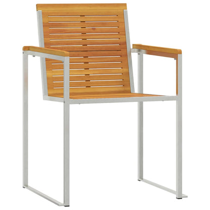 Lettino da sole 3 pcs Marrone Legno di Acacia Massello