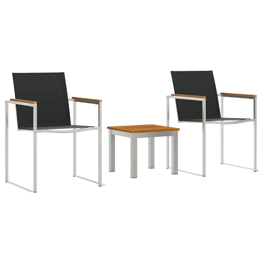 Set da Pranzo per Giardino 3 pcs Legno di Acacia Massello