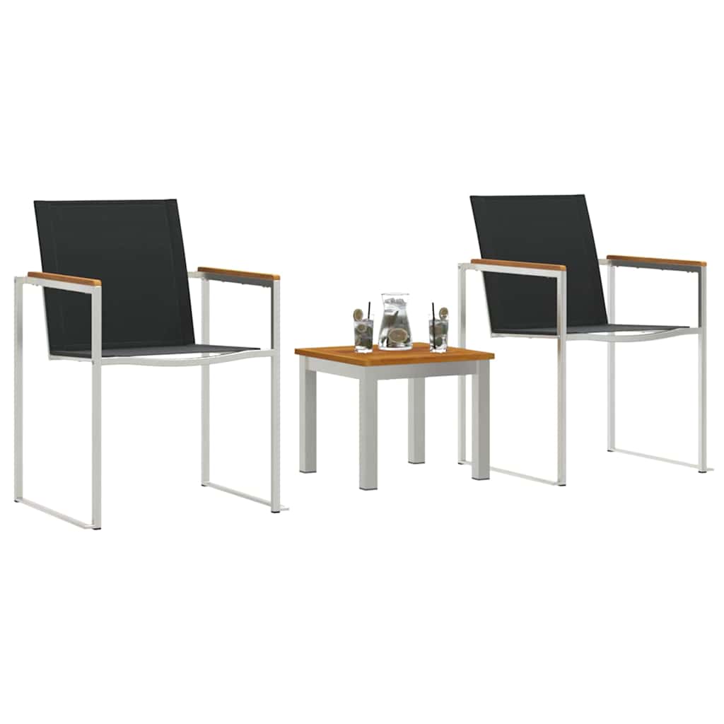 Set da Pranzo per Giardino 3 pcs Legno di Acacia Massello