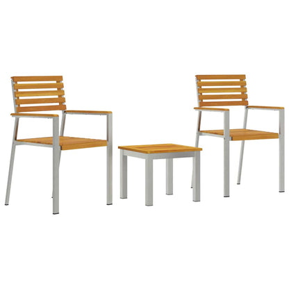 Set da Pranzo per Giardino 3 pcs Legno di Acacia Massello