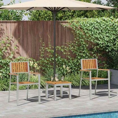 Set da Pranzo per Giardino 3 pcs Legno di Acacia Massello