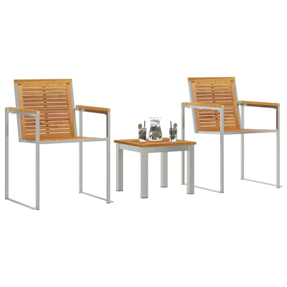 Lettino da sole 3 pcs Marrone Legno di teak solido