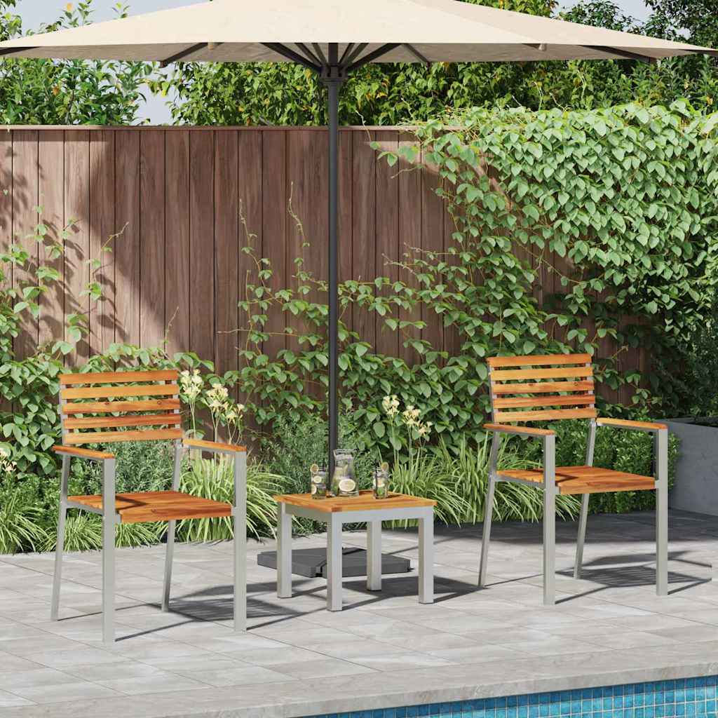Set da Pranzo per Giardino 3 pcs Marrone Legno di teak solido